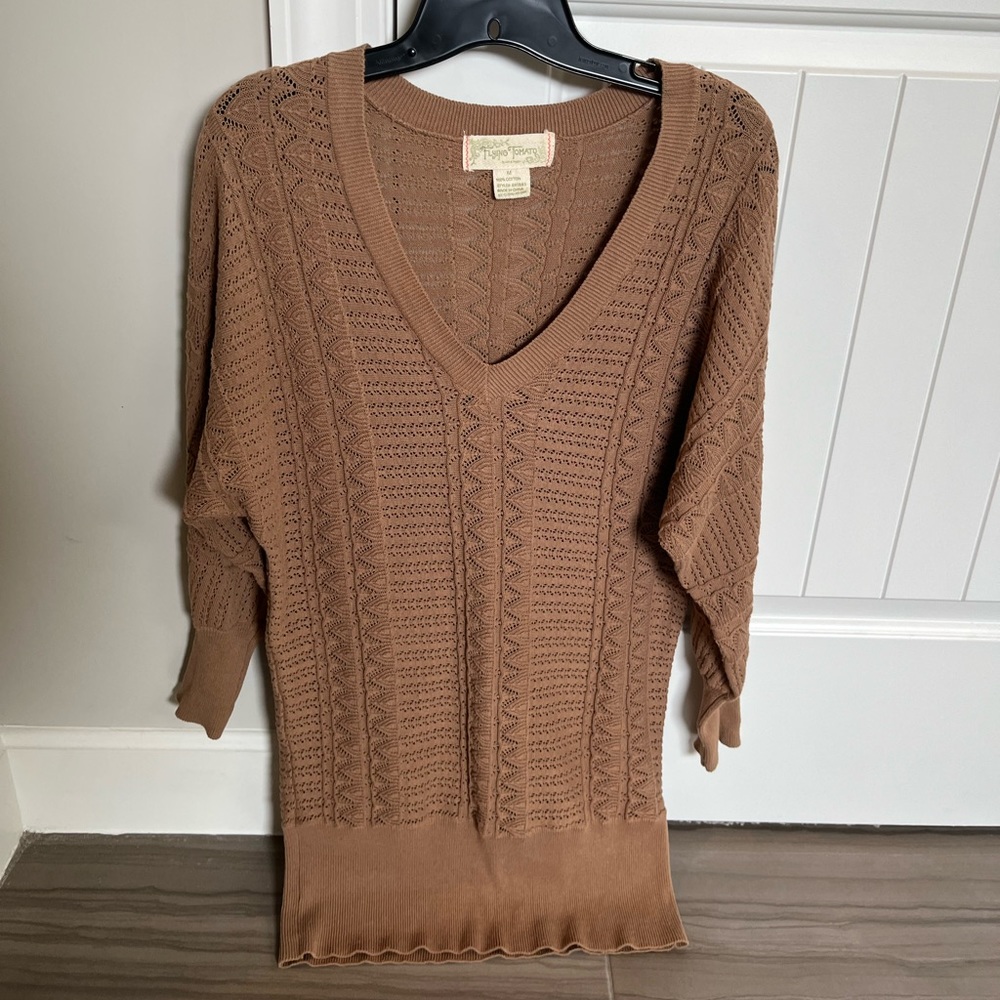 Flying Tomato Women’s Long Brown Sweater Size Medium